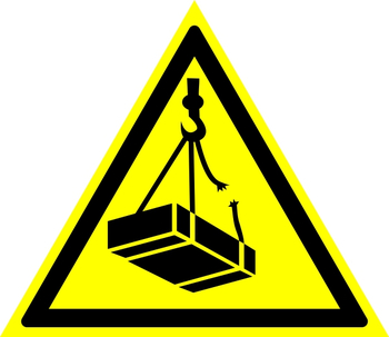 W06 опасно! возможно падение груза (пластик, 300х300 мм) - Охрана труда на строительных площадках - Знаки безопасности - . Магазин Znakstend.ru